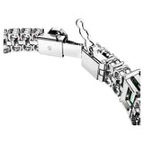 Pulsera Matrix Tennis Tallas mixtas, Verde, Baño de rodio