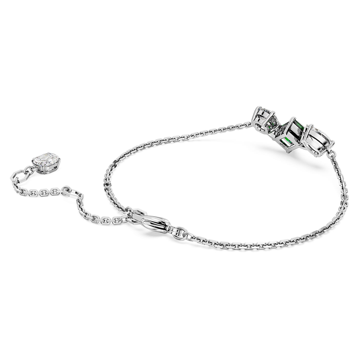 Pulsera Mesmera, Tallas mixtas, Verde, Baño de rodio
