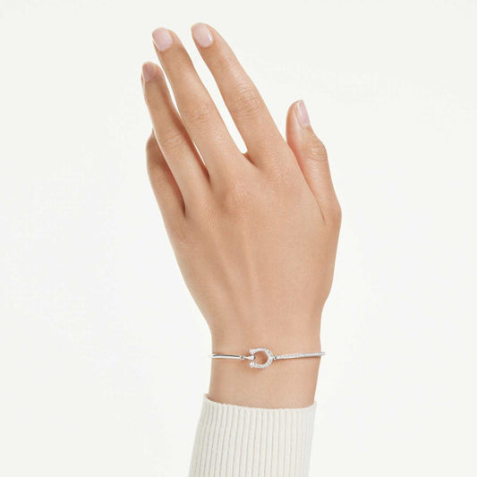 Pulsera Symbolica Pavé, Herradura, Blanca, Baño de rodio