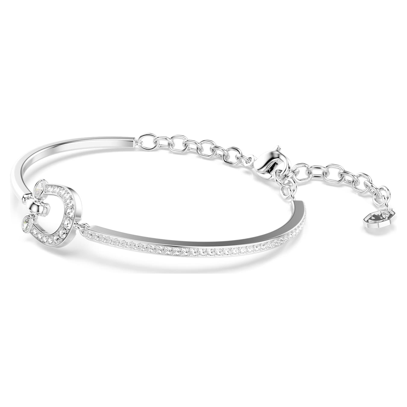 Pulsera Symbolica Pavé, Herradura, Blanca, Baño de rodio