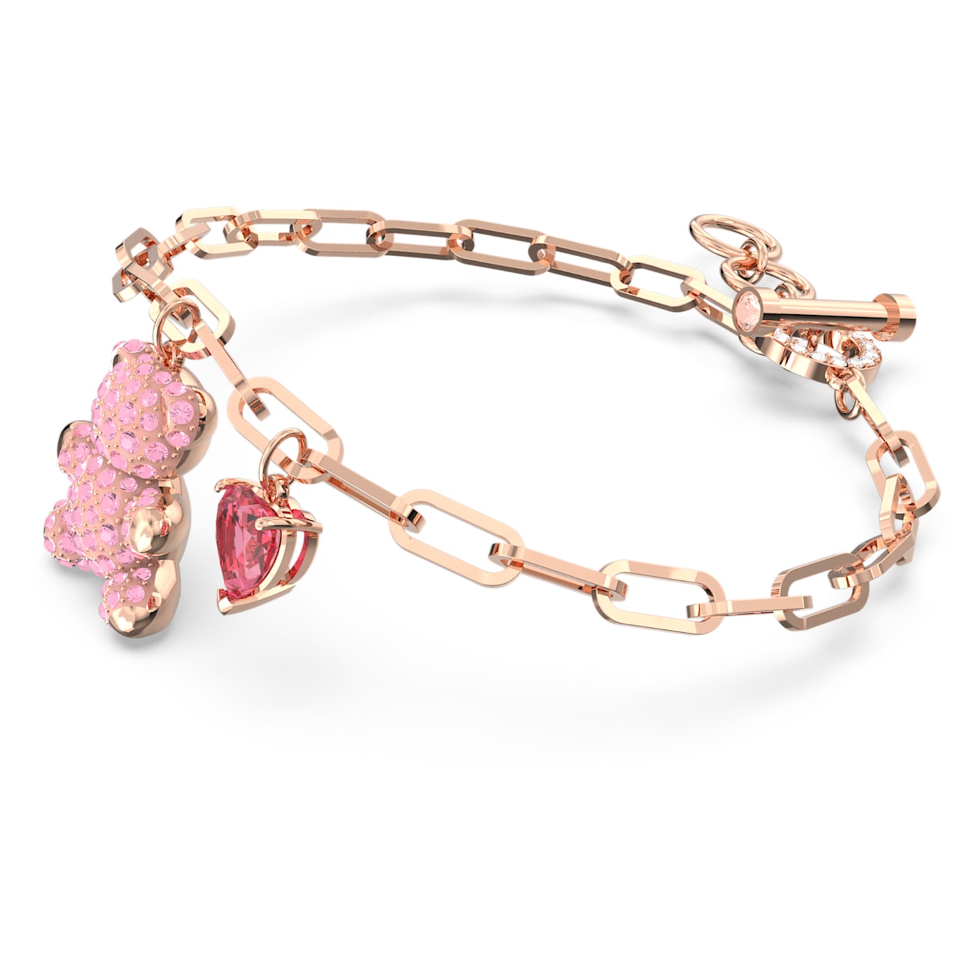Pulsera Teddy Oso, Rosa, Baño tono oro rosa
