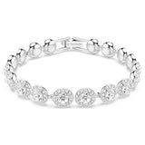 Pulsera Tennis Una Angelic Talla redonda, Blanca, Baño de rodio