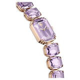 Reloj Pulsera de talla octogonal, Morado, Acabado tono oro champán