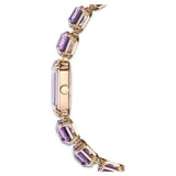 Reloj Pulsera de talla octogonal, Morado, Acabado tono oro champán