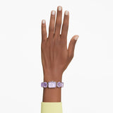 Reloj Pulsera de talla octogonal, Morado, Acabado tono oro champán