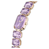 Reloj Pulsera de talla octogonal, Morado, Acabado tono oro champán