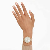 Reloj ClaricaFabricado en Suiza, Brazalete de metal, Tono dorado, Acabado tono oro