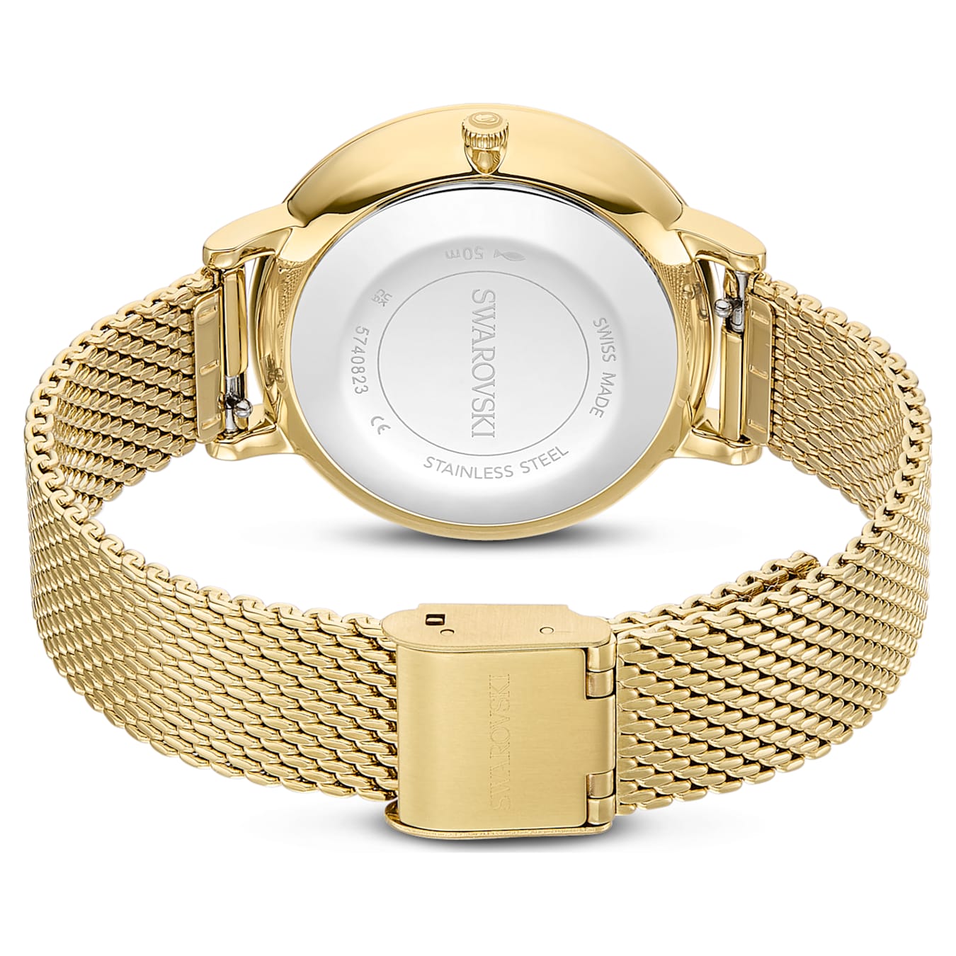 Reloj ClaricaFabricado en Suiza, Brazalete de metal, Tono dorado, Acabado tono oro