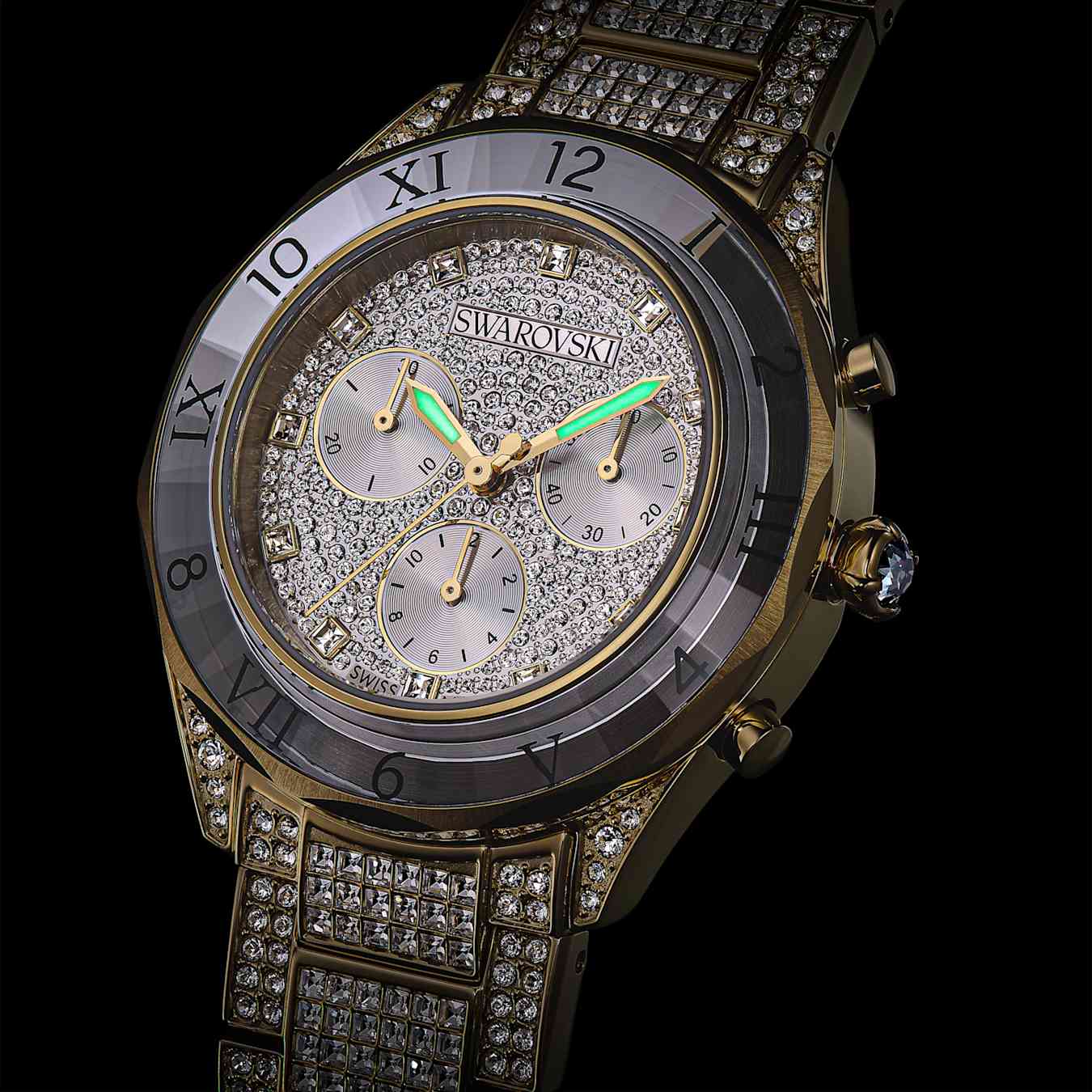 Reloj Dextera lux Fabricado en Suiza, Brazalete de metal, Tono dorado, Acabado tono oro