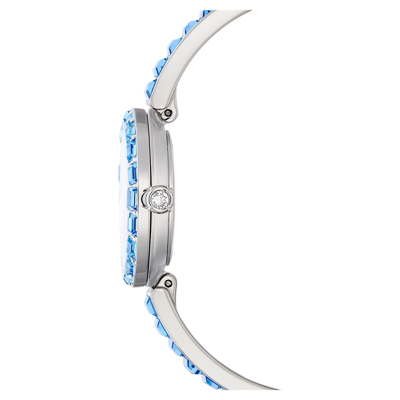 Reloj Matrix bangle Fabricado en Suiza, Pulsera de cristal, Azul, Acero inoxidable