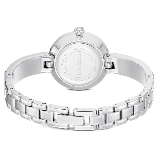 Reloj Matrix bangle Fabricado en Suiza, Pulsera de cristal, Azul, Acero inoxidable
