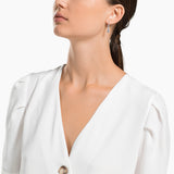 Pendientes de aro Stilla, blanco, Baño de Rodio