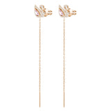 Pendientes Dazzling Swan, multicolor, Baño en tono Oro Rosa