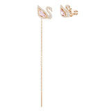Pendientes Dazzling Swan, multicolor, Baño en tono Oro Rosa
