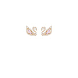 Pendientes Dazzling Swan, multicolor, Baño en tono Oro Rosa