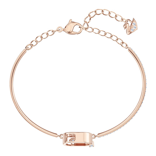 Pulsera North, blanco, Baño en tono Oro Rosa