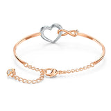 Brazalete Hyperbola Infinity y corazón, Blanco, Combinación de acabados metálicos