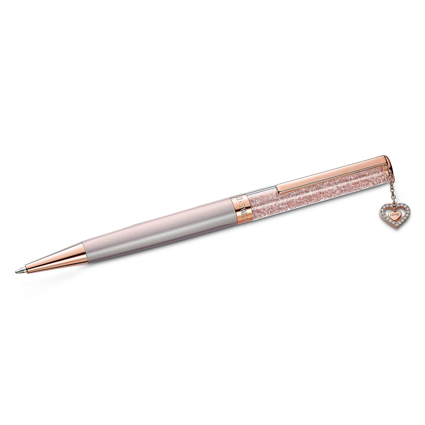 BOLÍGRAFO CRYSTALLINE, ROSA, BAÑO TONO ORO ROSA