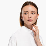 Pendientes de aro Constella Talla redonda, Blancos, Baño de rodio