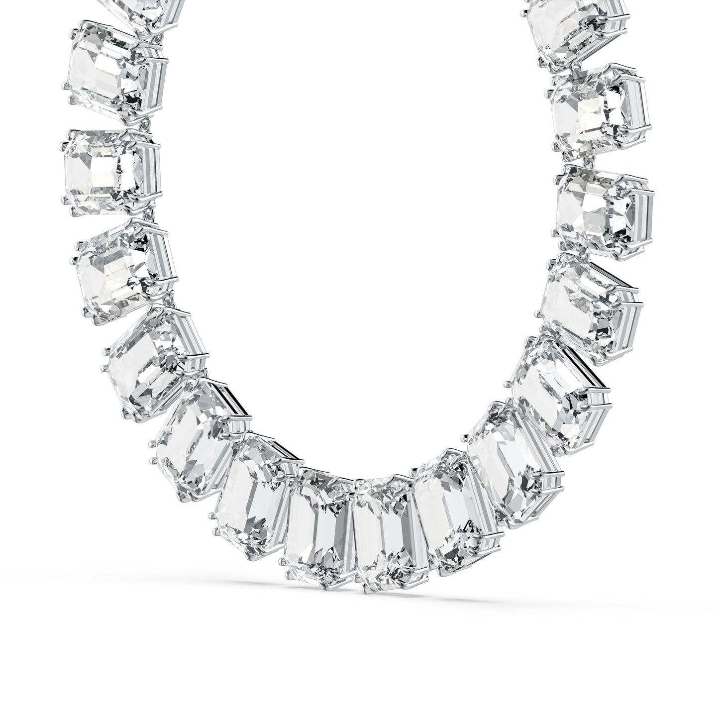 Collar Millenia Cristales talla octogonal, Blanco, Baño de rodio
