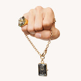 Anillo Numina, Gris, Baño tono oro