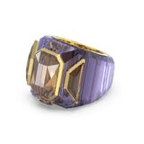 Anillo de cóctel Chroma, Morado, Baño tono oro