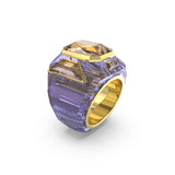 Anillo de cóctel Chroma, Morado, Baño tono oro