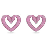 Pendientes de clip Sublima, Corazón, Medianos, Rosas, Baño de rodio