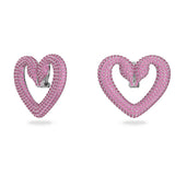 Pendientes de clip Sublima, Corazón, Medianos, Rosas, Baño de rodio