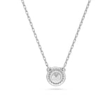 Colgante Constella, Talla redonda, Pavé, Blanco, Baño de rodio