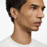 Pendientes de botón Constella, Talla redonda, Pavé, Blancos, Baño tono oro rosa