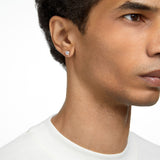 Pendientes de botón Stilla, Talla redonda, Blancos, Baño tono oro rosa