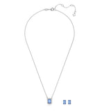 Conjunto Millenia, Talla octogonal, Azul, Baño de rodio