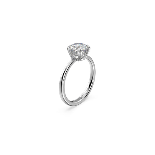 Anillo de cóctel Stilla, Talla princesa, Blanco, Baño de rodio