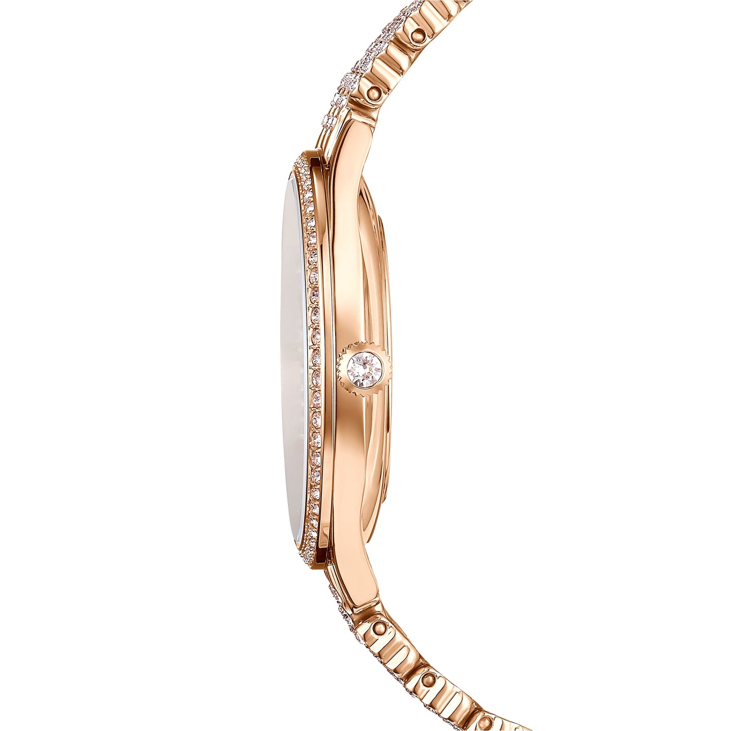 Reloj Attract Recubierto en pavé, Brazalete de metal, Tono oro rosa, Acabado tono oro rosa