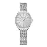 Reloj Attract Recubierto en pavé, tono plateado, Acero inoxidable