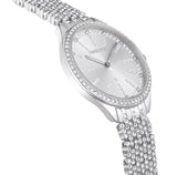 Reloj Attract Recubierto en pavé, tono plateado, Acero inoxidable