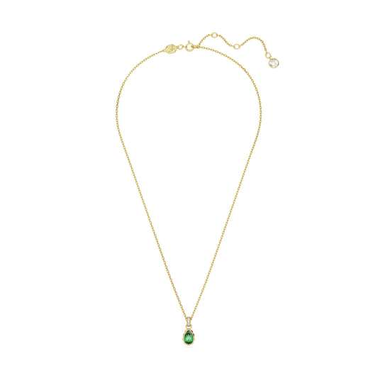 Colgante Chroma Talla pera, Verde, Baño tono oro