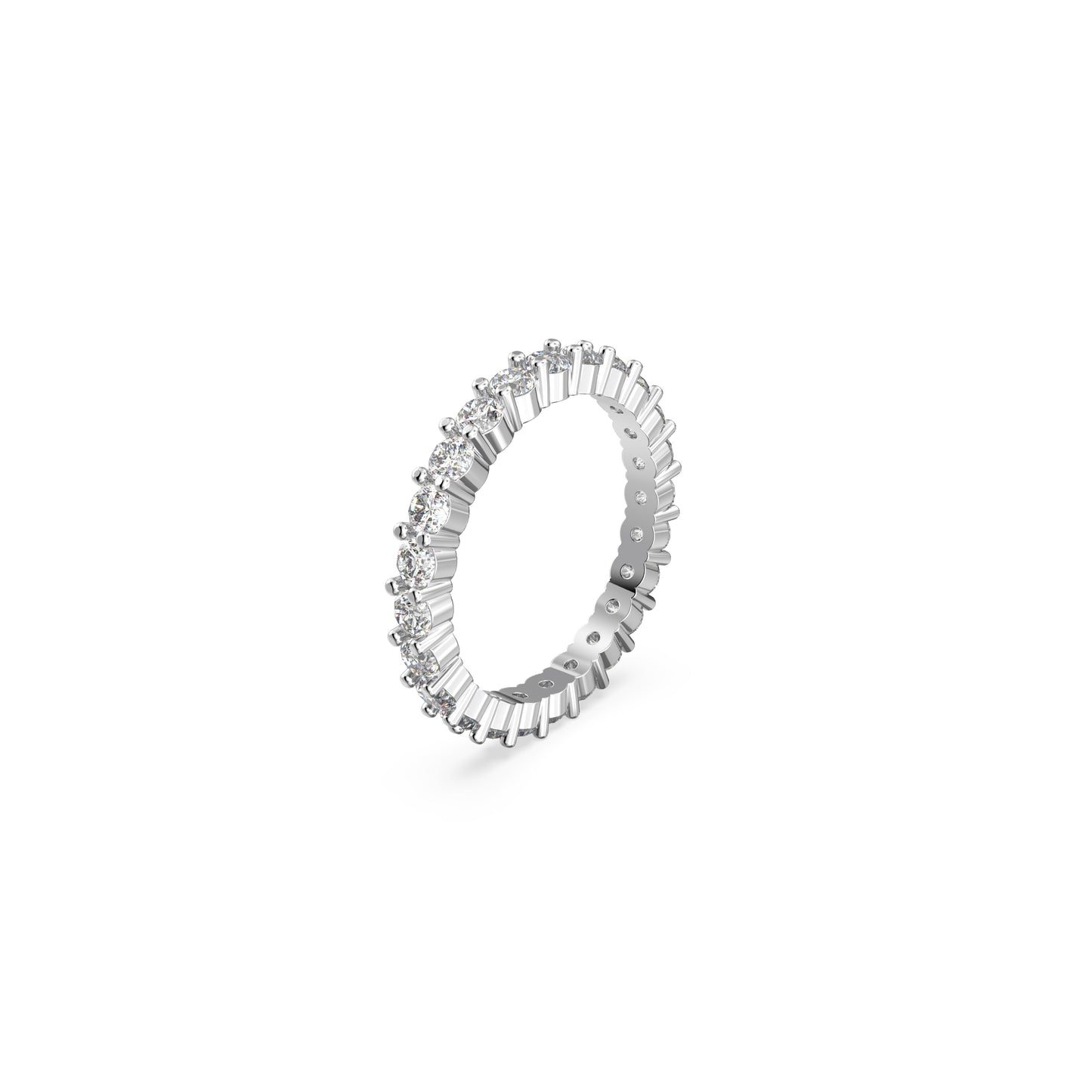 Anillo Stilla, Conjunto (2), Talla princesa, Blanco, Baño de rodio