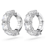 Pendientes de clip, Matrix, Ear Cuff, Talla cuadrada, Blancos, Baño de rodio