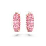 Pendientes de aro Matrix Talla baguette, Rosas, Baño tono oro rosa