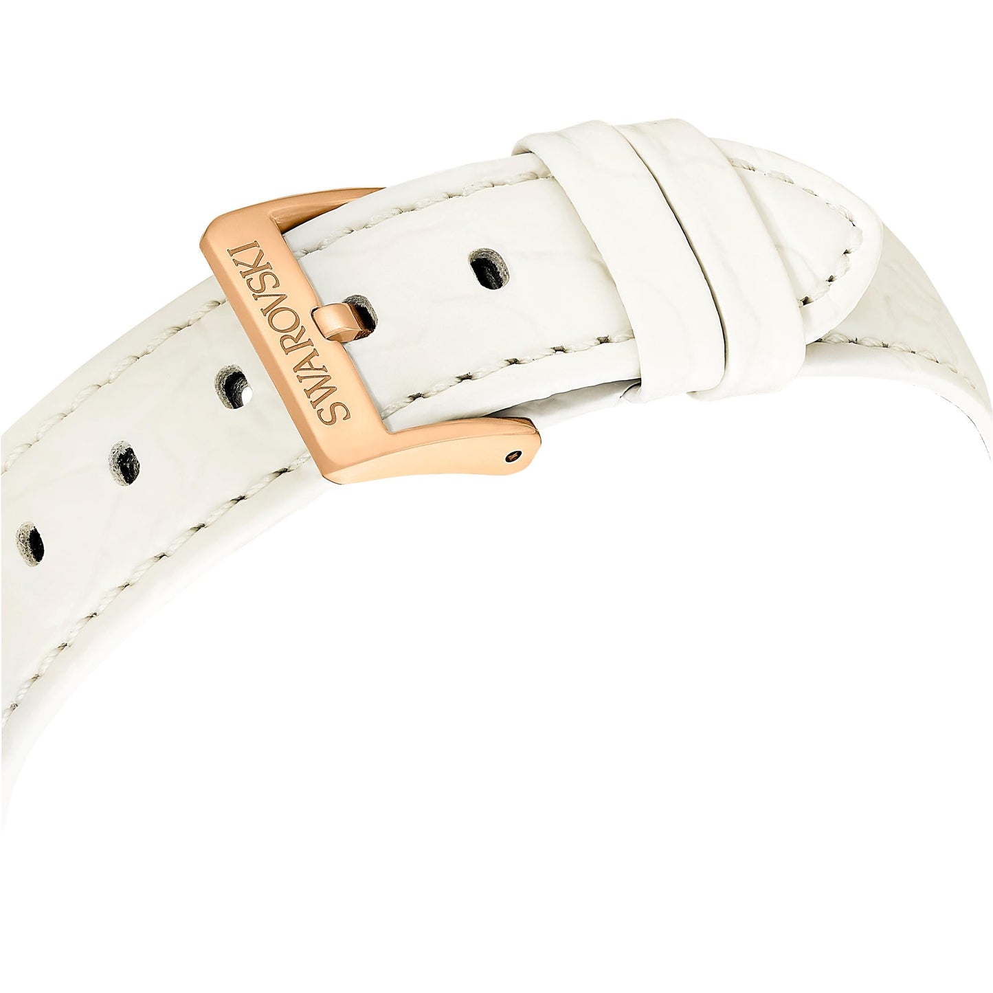 Reloj Octea Chrono, Fabricado en Suiza, Correa de piel, Blanco, Acabado tono oro rosa