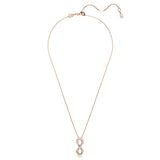 Colgante Hyperbola, Símbolo del infinito, Blanco, Baño tono oro rosa