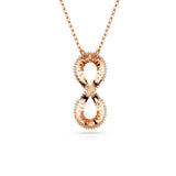 Colgante Hyperbola, Símbolo del infinito, Blanco, Baño tono oro rosa