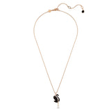 Colgante Swarovski Iconic Swan, Cisne, Negro, Baño tono oro rosa