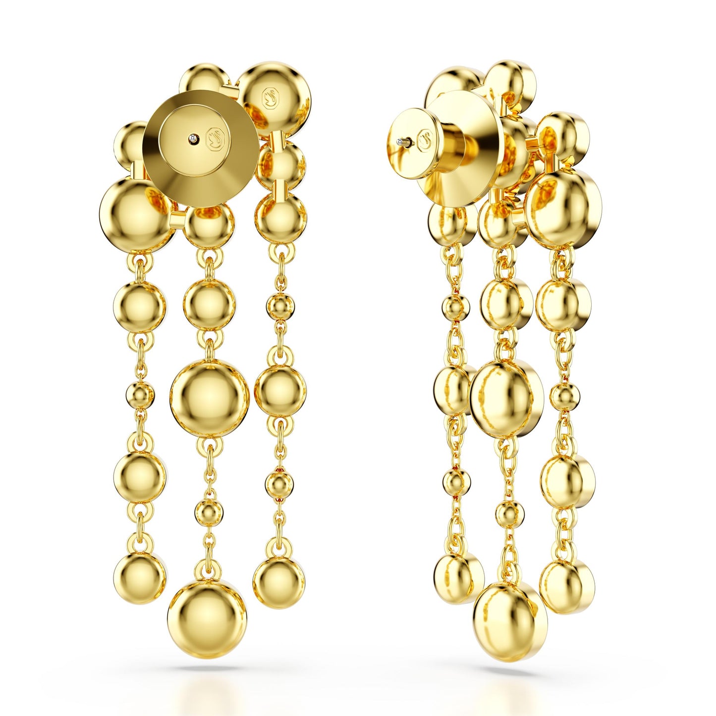 Pendientes Imber, Talla redonda, Araña, Blancos, Baño tono oro