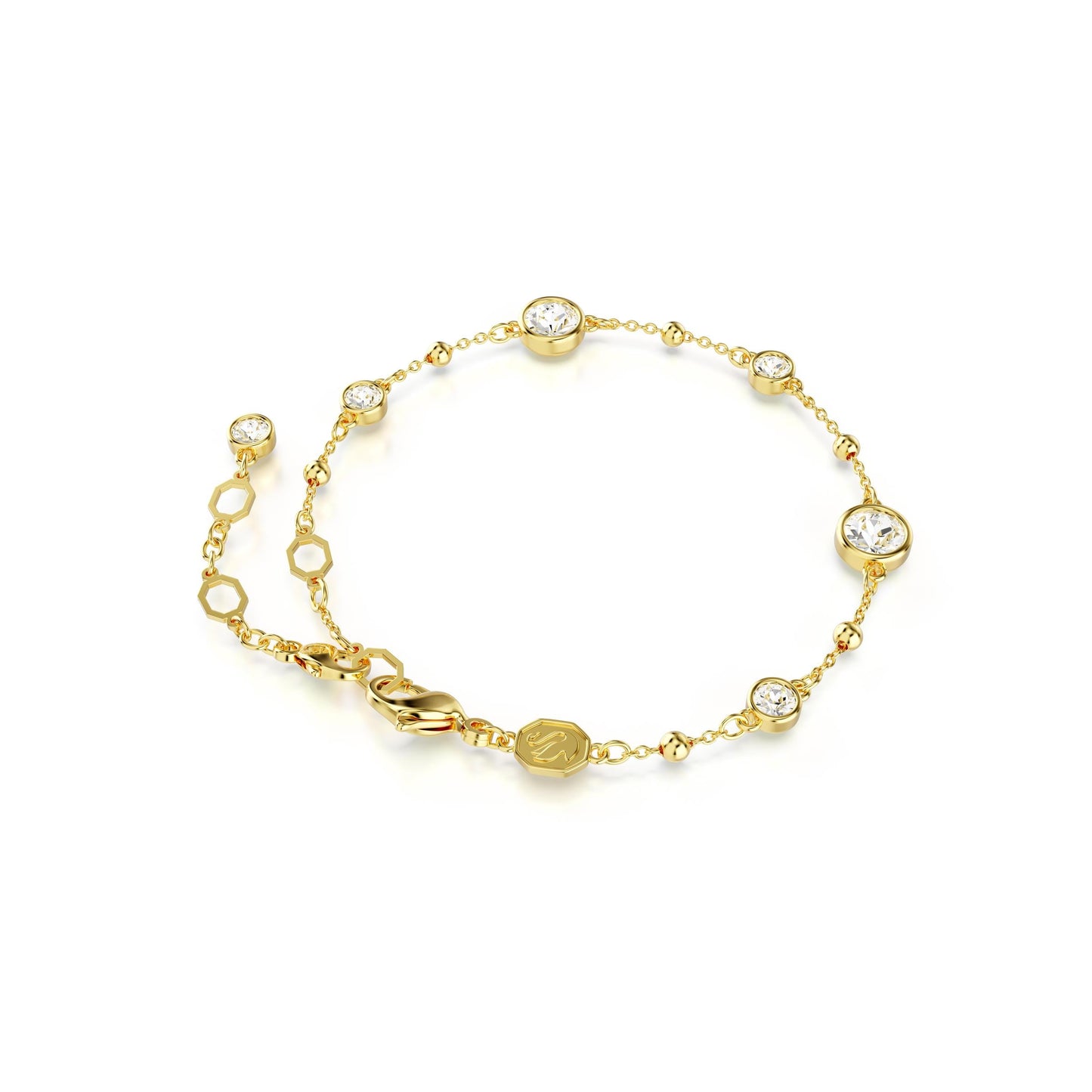 Pulsera Imber, Talla redonda, Blanca, Baño tono oro