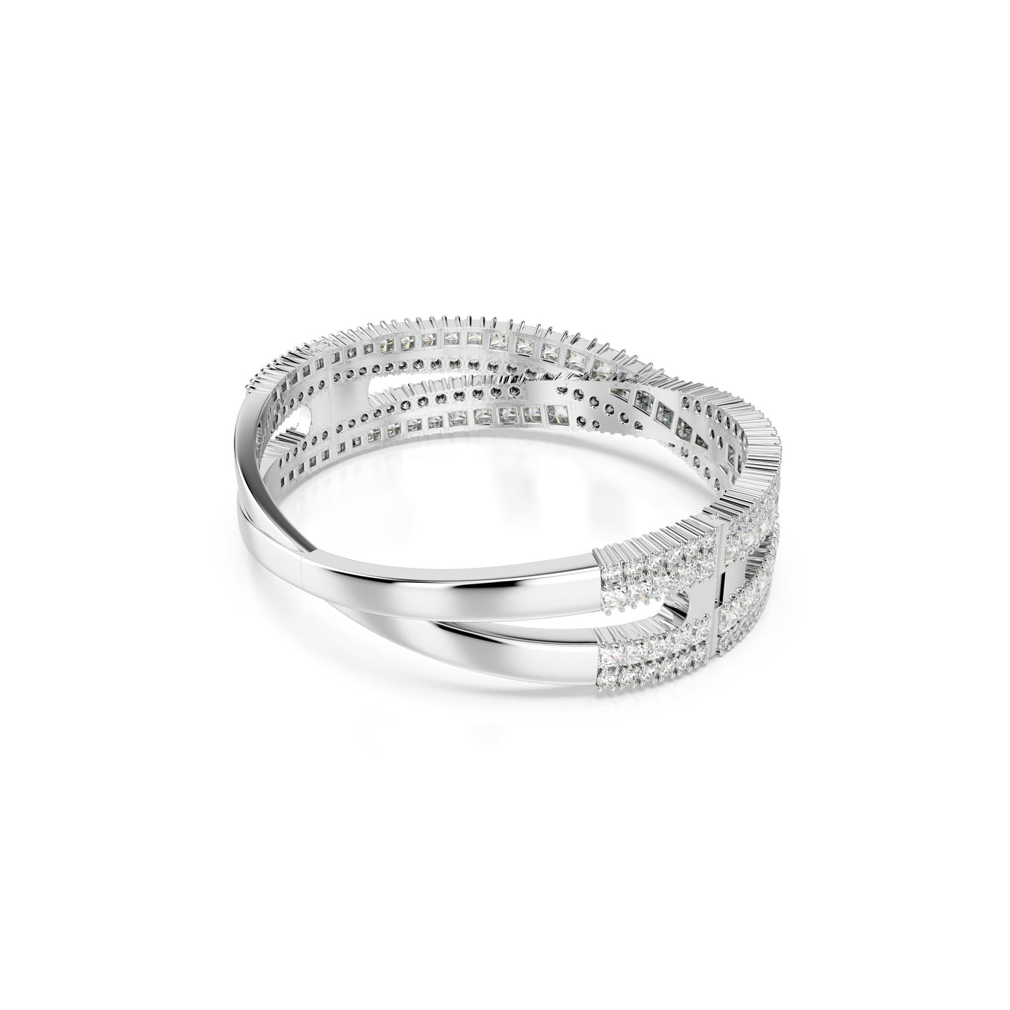 Brazalete Hyperbola, Símbolo del infinito, Blanco, Baño de rodio