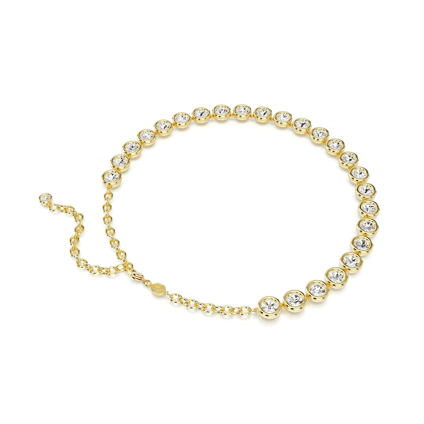 Collar Imber, Talla redonda, Blanco, Baño tono oro