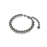 Pulsera Imber Tennis, Talla redonda, Negra, Baño de rutenio